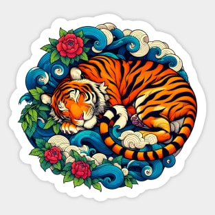 Tired tiger Sticker